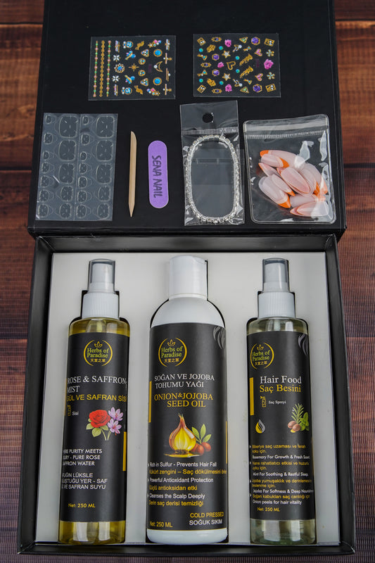 HERBS OF PARADISE, PRESS ON NAILS, FREE, GLOW & GROW TRIO BEST SKINCARE AND HAIRCARE IN PAKISTAN